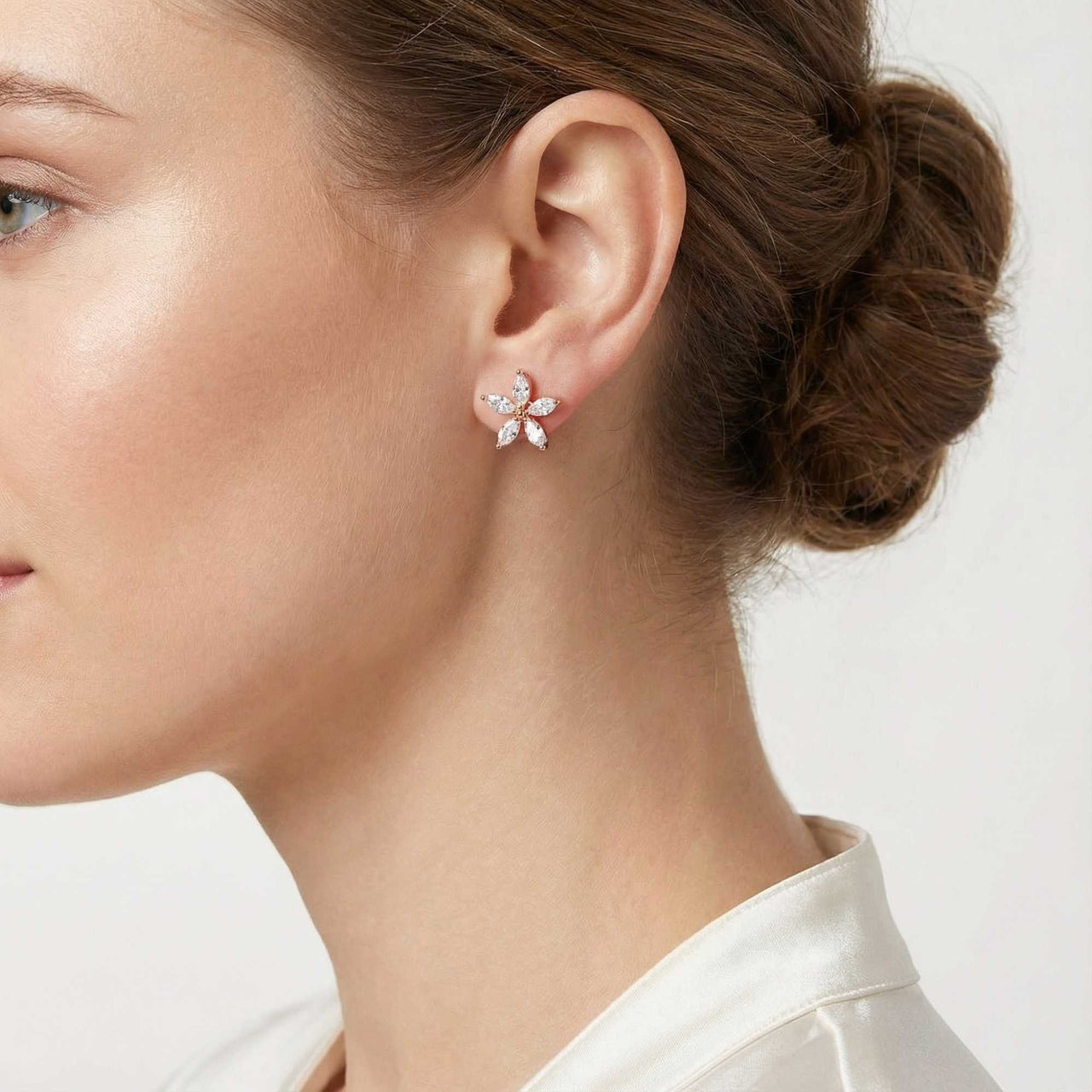 Austrian Crystals Flowers Earrings