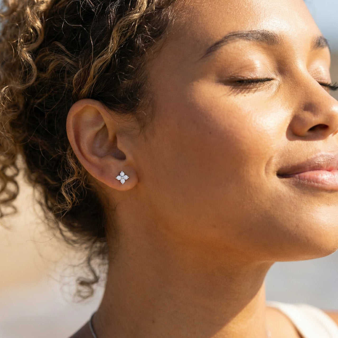 Kristall Blumen Ohrstecker