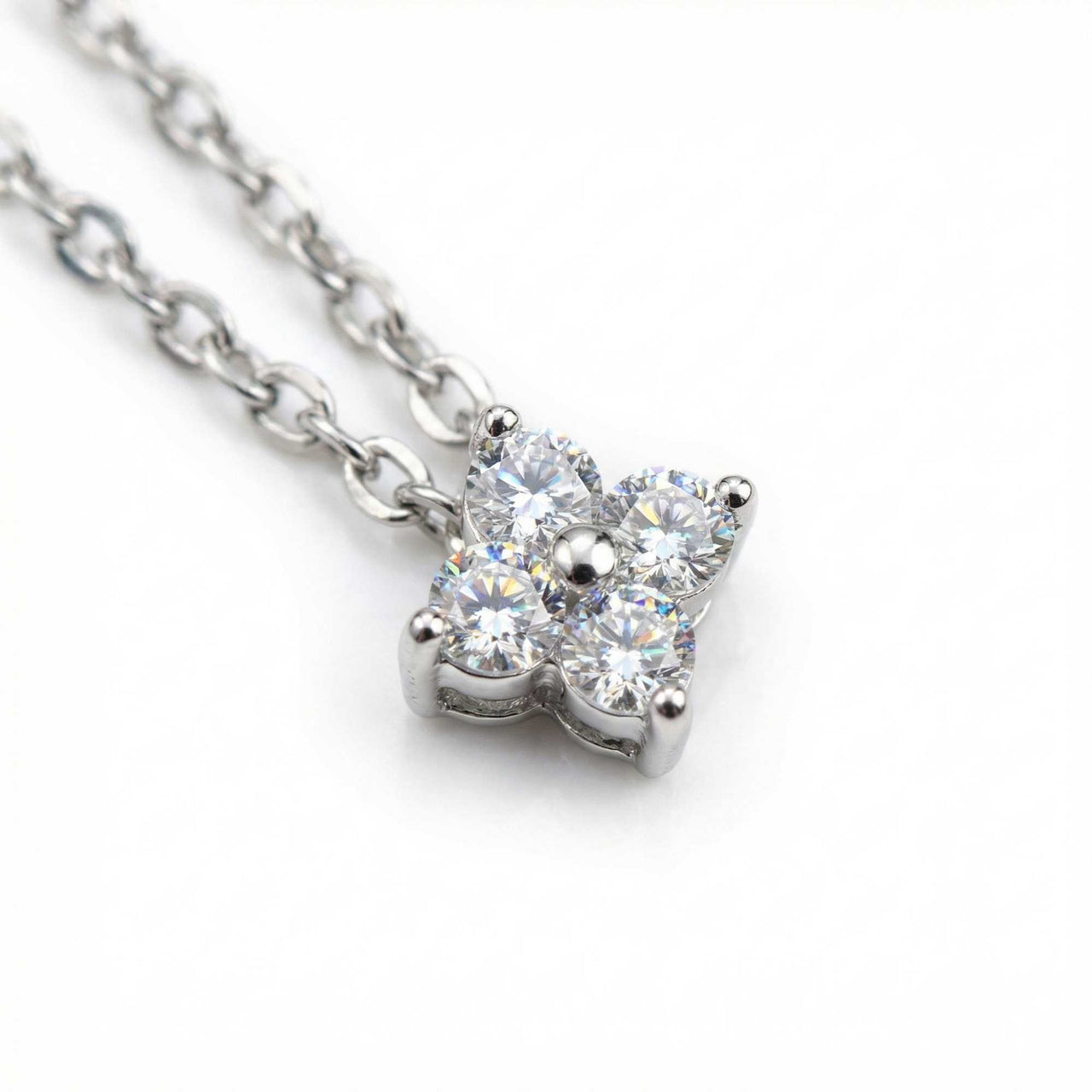 Kristall Blumen Anhänger Kette