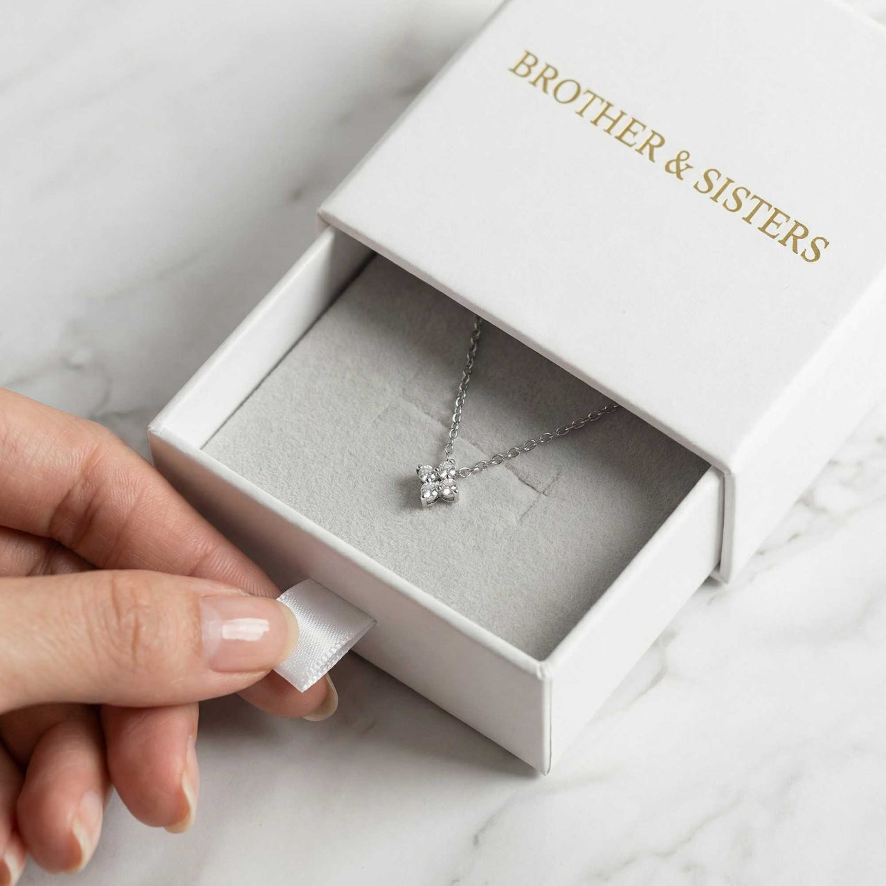 Kristall Blumen Anhänger Kette