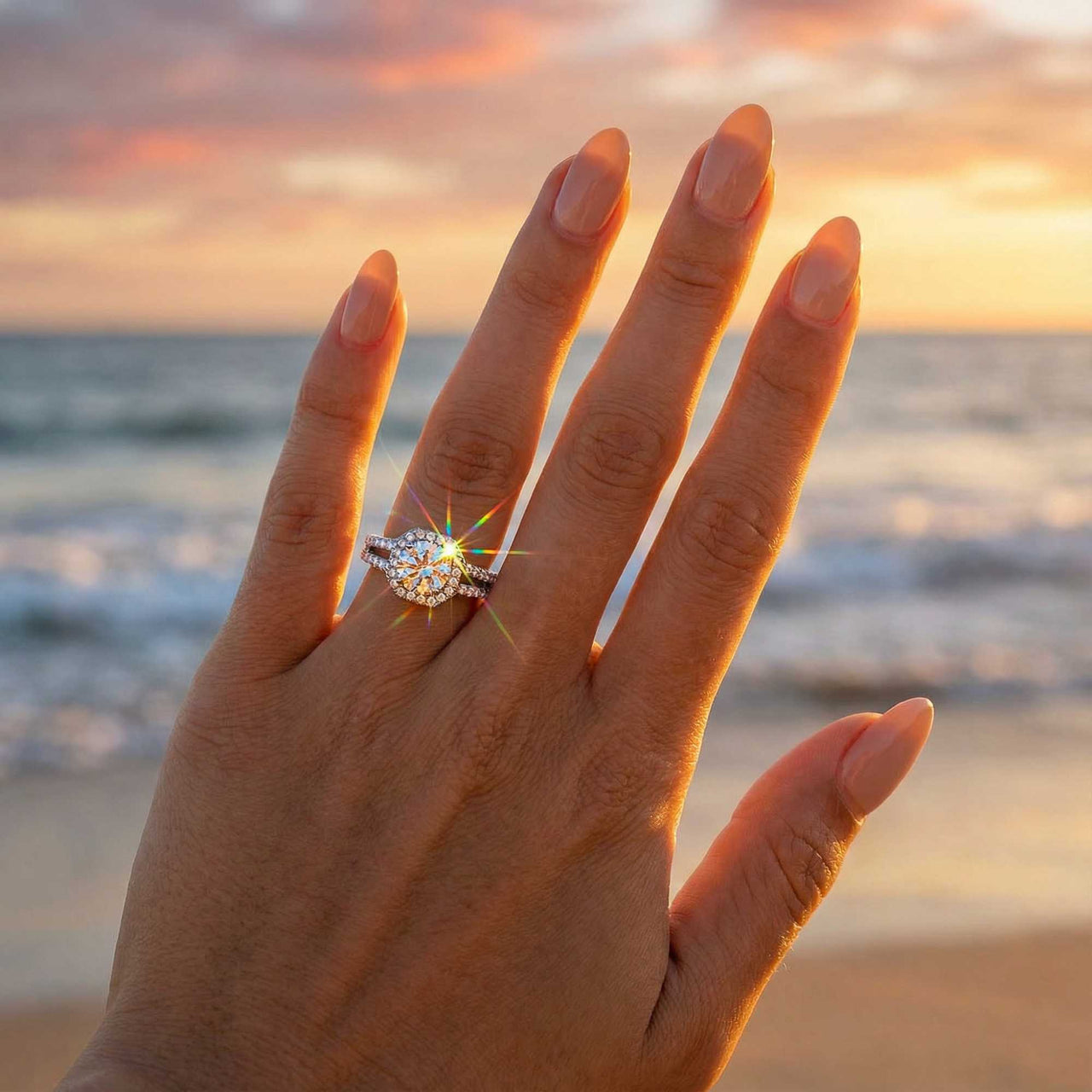 Silberner Quadratring