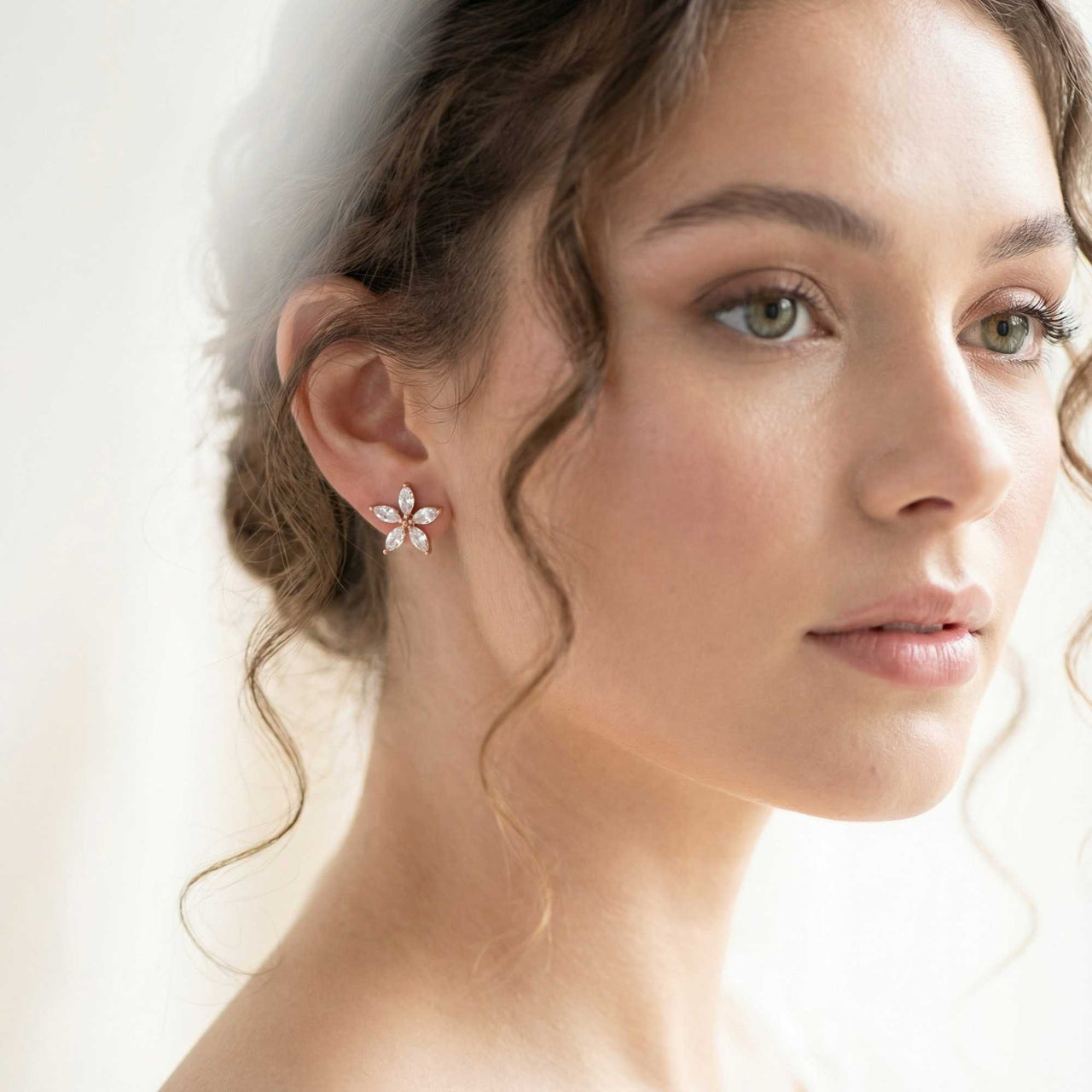 Austrian Crystals Flowers Earrings