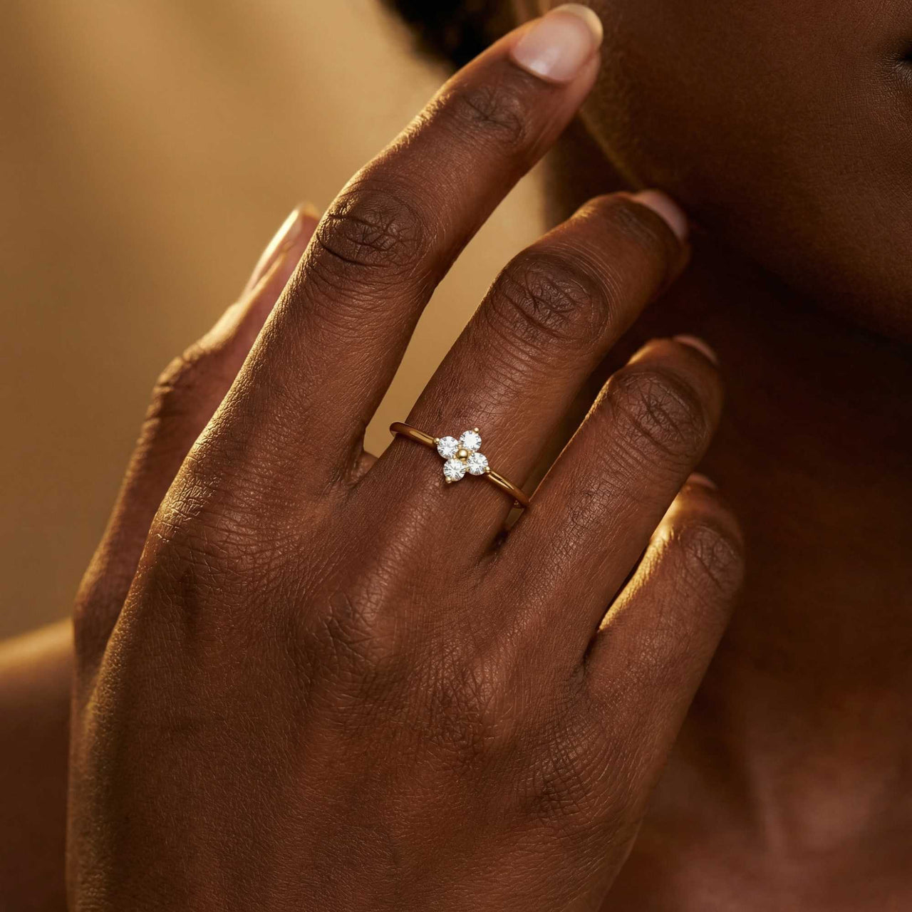 Kristall Blumen Ring