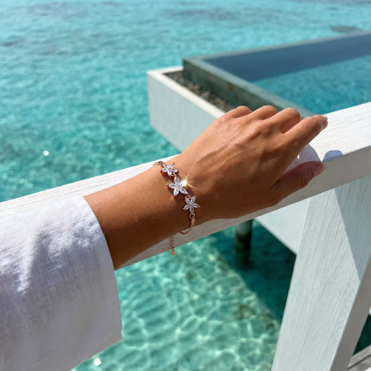 Bracelet Chaîne Rose Rouge Or Rose – Charme Fleur En Alliage, Longueur 21 Cm, Ajustable, Cadeau Romantique - 12