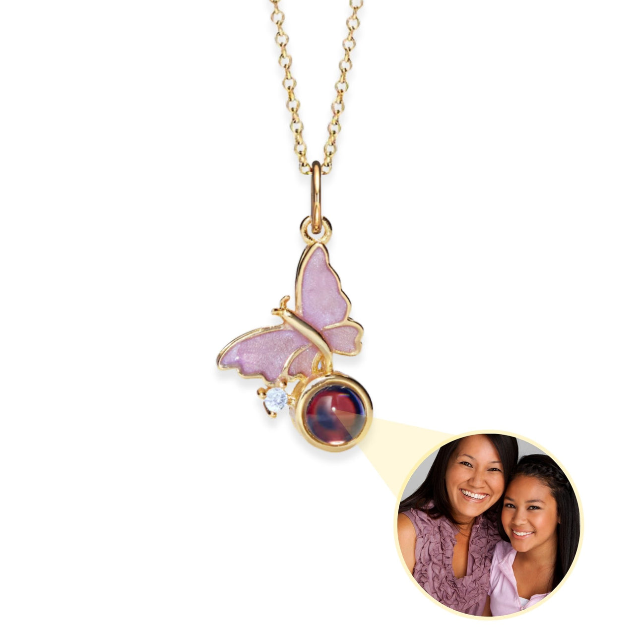 Butterfly Photo Necklace