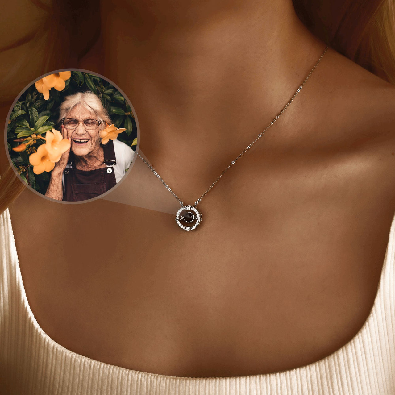 Collier Photo Circulaire