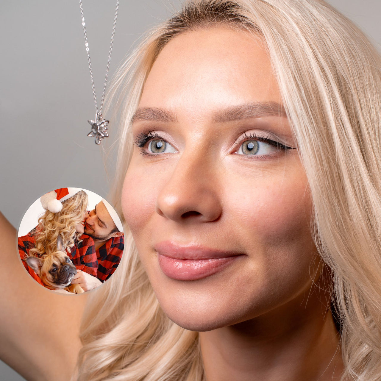 Snowflake Photo Necklace