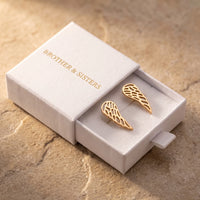 Thumbnail for The gold stud earrings in the Brother & Sisters gift box | SKU: 42008-gold