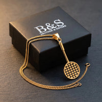 Thumbnail for Badminton Racket Necklace Gold – in the Brother & Sisters gift box | Brother & Sisters | SKU: Gold