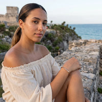 Thumbnail for Be The Unique Version Of Yourself bracelet in rose gold worn on a getaway | SKU: btuvoy-rg