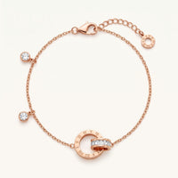 Thumbnail for Bracelet with Joined Rings & Crystals, rose gold bracelet | SKU: 25535338-rose-gold