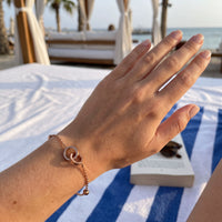 Thumbnail for Rose gold bracelet worn, showing its real size | SKU: 25535339-rose-gold