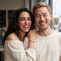 Thumbnail for Couple moment, she wears the Carpe Diem bracelet in rose gold | SKU: cp-rg