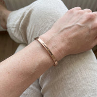 Thumbnail for Carpe Diem bracelet in rose gold worn, showing its real size | SKU: cp-rg