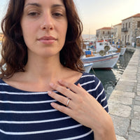 Thumbnail for Woman gently touching her Engagement Ring & Crystals in rose gold | SKU: 25535394-6-rose-gold