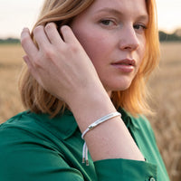 Thumbnail for La Perle, silver bracelet — worn gesture | SKU: laperle-wg