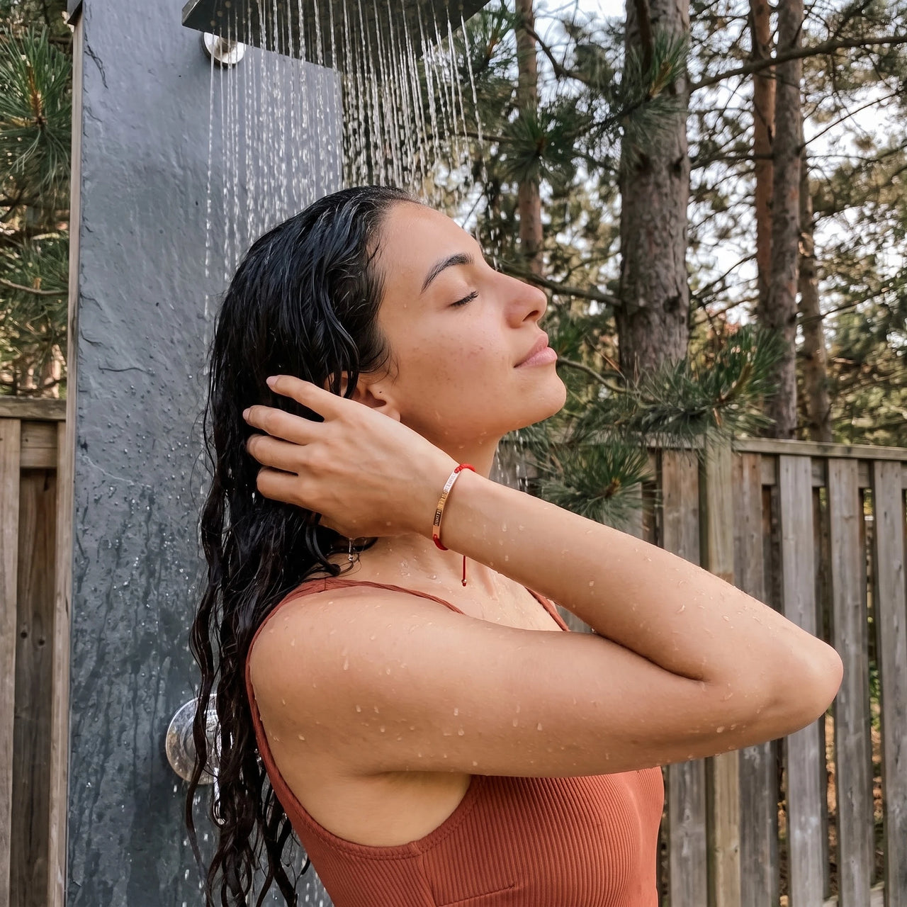 L'Amour, rose gold bracelet — outdoor shower | SKU: lamour-rg