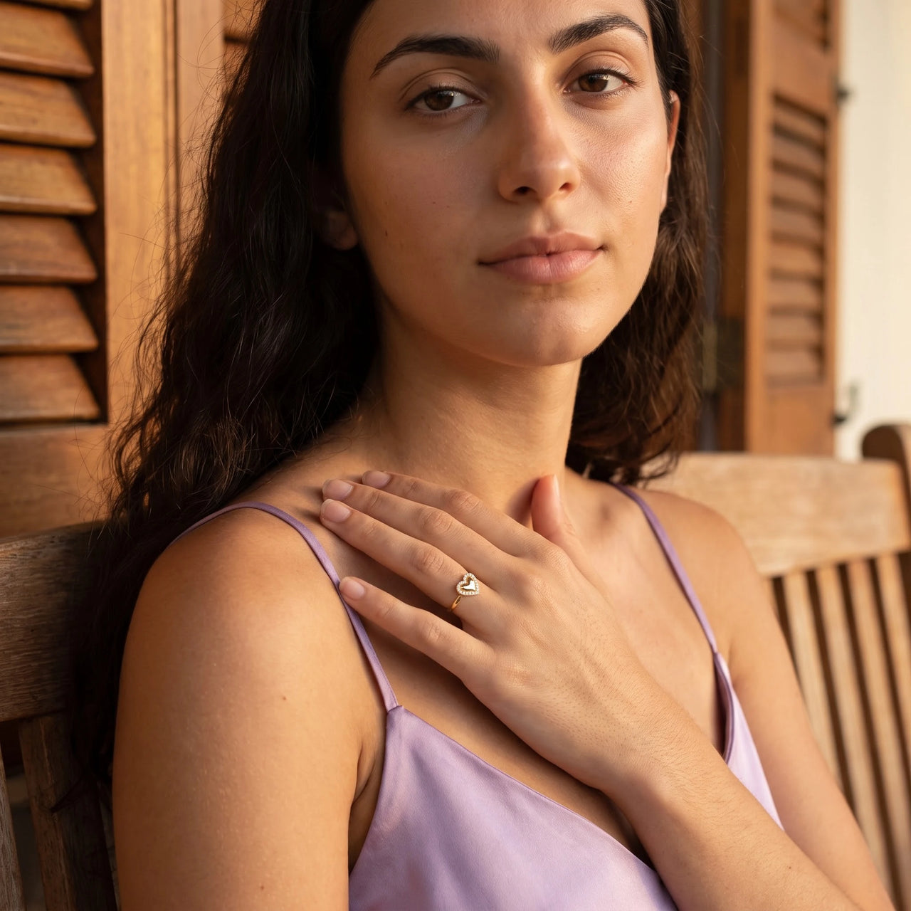 The Heart, gold ring — worn gesture | SKU: lecoeur