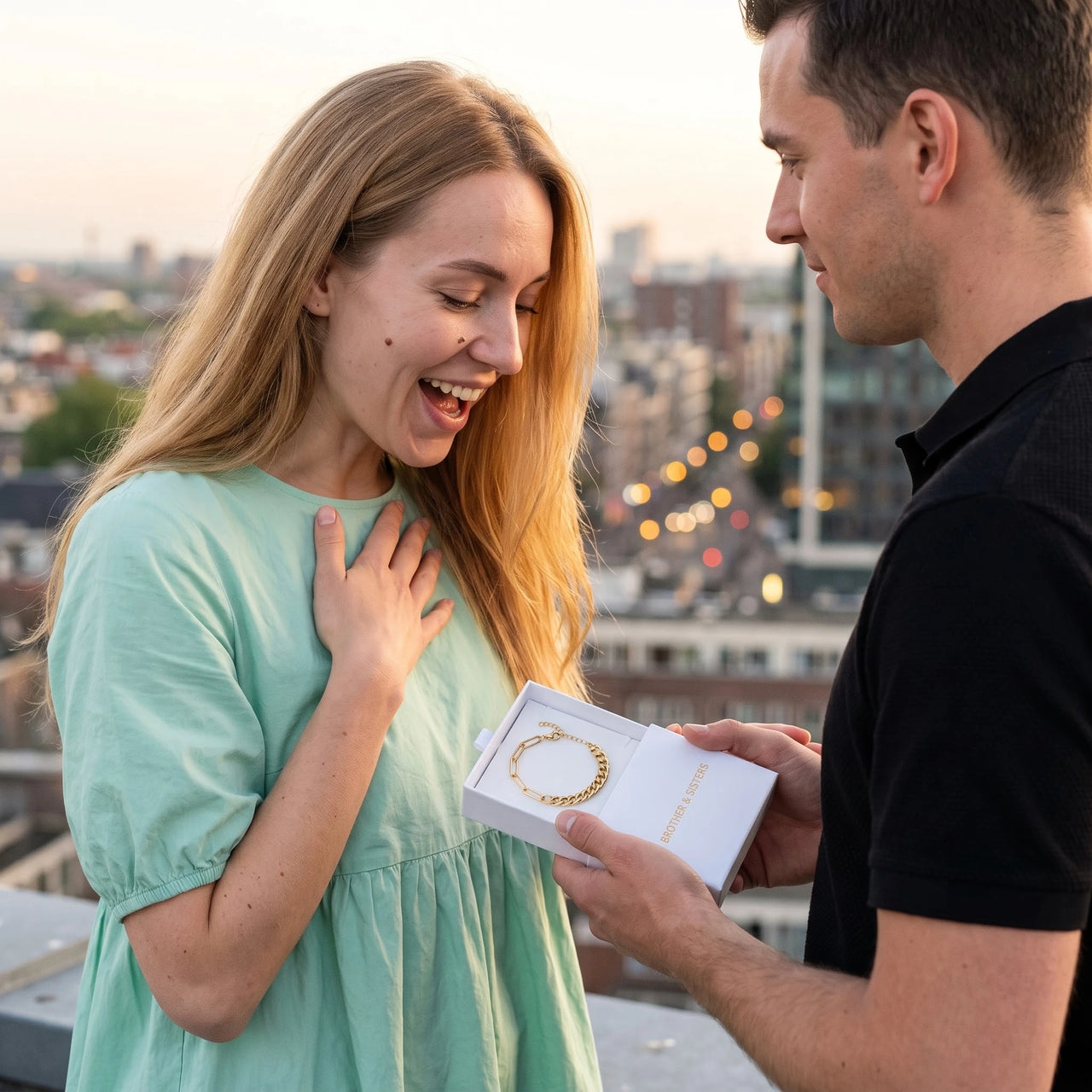 The Double, gold bracelet — gift reveal | SKU: ledouble