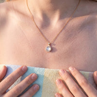 Thumbnail for The Moonstone, gold necklace — real size | SKU: lelunaire