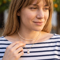 Thumbnail for The Pure, gold necklace — worn gesture | SKU: lepure