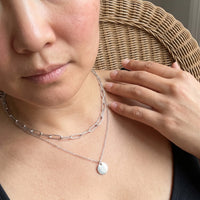 Thumbnail for The Trendy, silver necklace — real size | SKU: le-tendance-wg