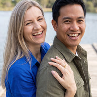 Thumbnail for Couple moment, she wears the Hearts ring in gold | SKU: lescoeurs
