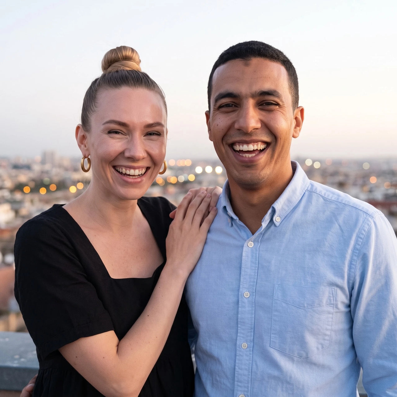 The Mates, gold earrings — couple | SKU: lesmates