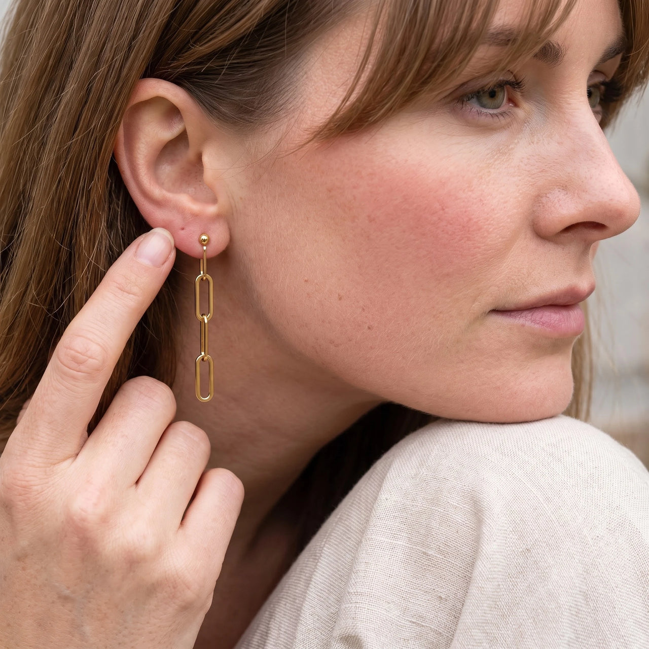 The Pendantes, gold earrings — real size | SKU: lespendantes