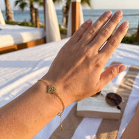Thumbnail for Gold bracelet worn, showing its real size | SKU: 11662607-gold