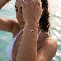 Thumbnail for Rose gold bracelet worn in the sea, waterproof stainless steel with water drops | SKU: 11662607-rose-gold