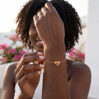 Thumbnail for Woman gently touching her rose gold bracelet | SKU: 11662607-rose-gold