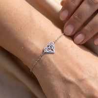 Thumbnail for Close-up of the silver bracelet worn on the skin | SKU: 11662607-white-gold
