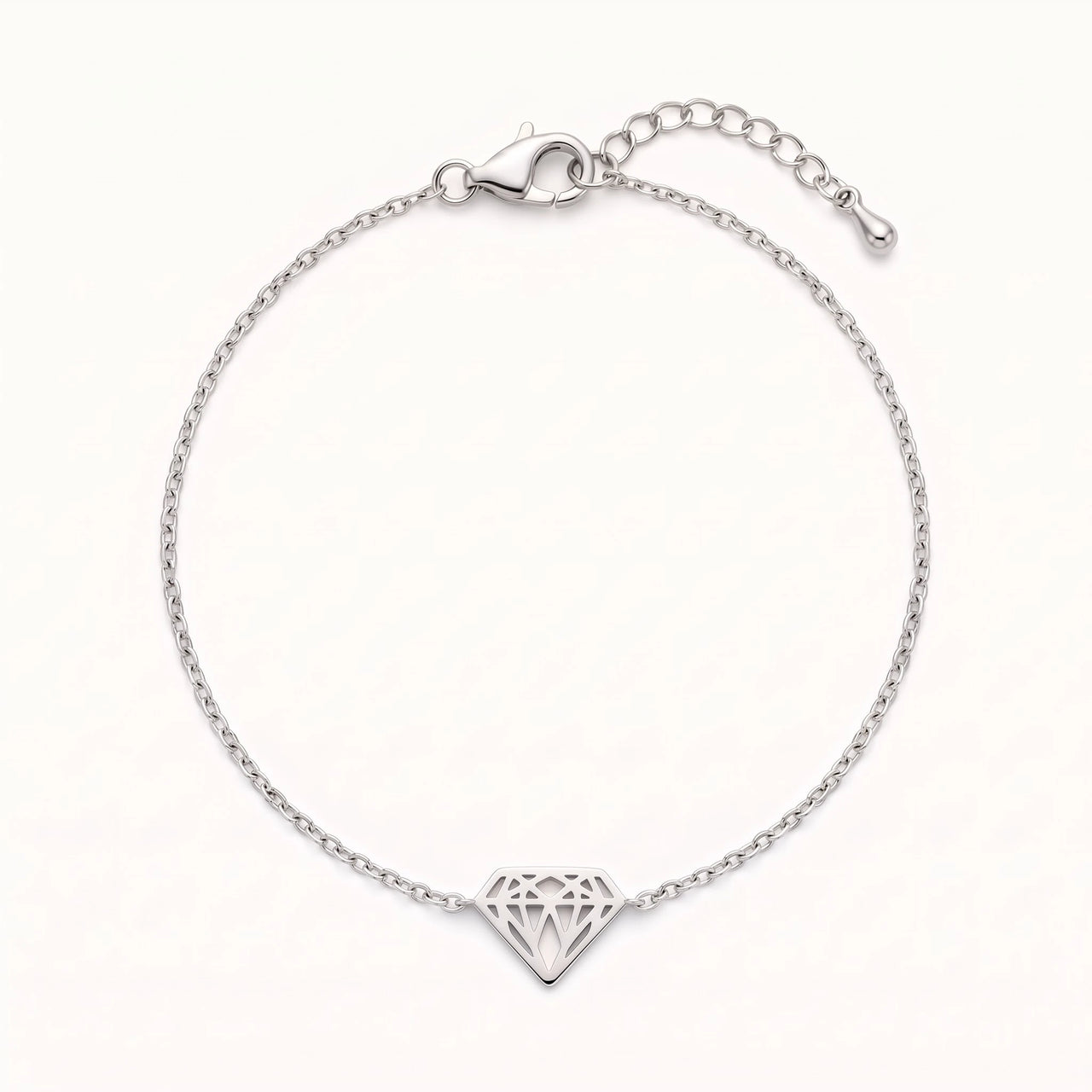 Little Diamond Bracelet, silver bracelet | SKU: 11662607-white-gold
