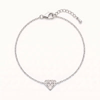 Thumbnail for Little Diamond Bracelet, silver bracelet | SKU: 11662607-white-gold