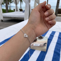 Thumbnail for Silver bracelet worn, showing its real size | SKU: 11662607-white-gold