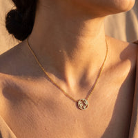 Thumbnail for Close-up of the gold necklace worn on the skin | SKU: 22173453-gold
