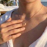 Thumbnail for Gold necklace worn, showing its real size | SKU: 22173453-gold