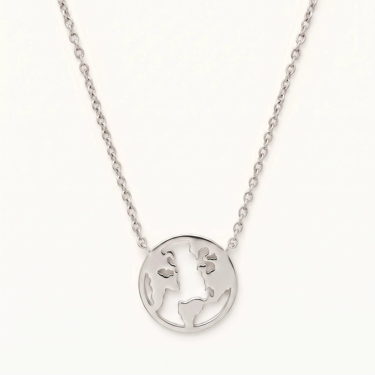 Little Earth Necklace, silver necklace | SKU: 22173453-white-gold