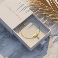 Thumbnail for Gold charm bracelet in the Brother & Sisters gift box | SKU: 7819407-gold-color