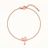 Thumbnail for Little Palm Bracelet, rose gold charm bracelet | SKU: 7819407-rose-gold-color