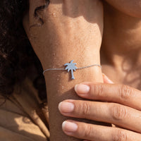 Thumbnail for Close-up of the silver charm bracelet worn on the skin | SKU: 7819407-silver-plated