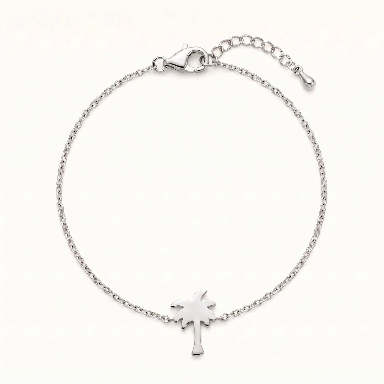 Little Palm Bracelet, silver charm bracelet | SKU: 7819407-silver-plated