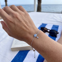 Thumbnail for Silver charm bracelet worn, showing its real size | SKU: 7819407-silver-plated