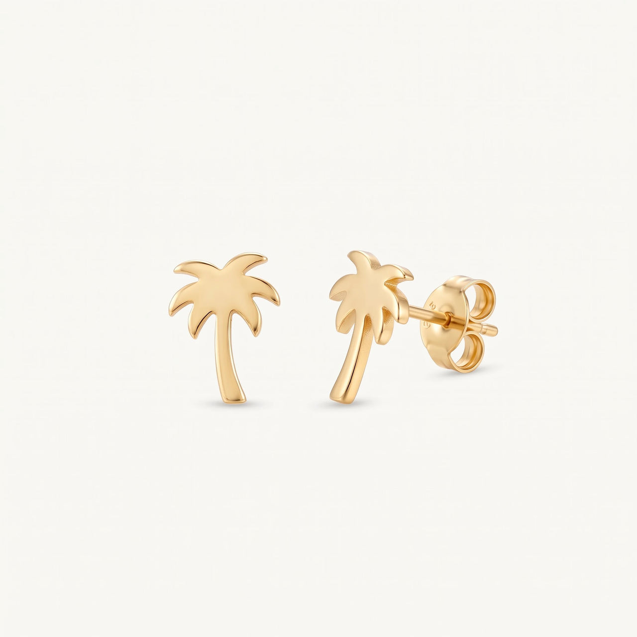 Palmen ohrringe — Produktfoto auf weißem Hintergrund, Gold | SKU: 10287609-gold-color