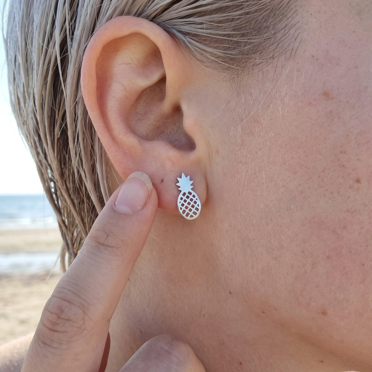 Gioielli in acciaio — foto indossata, misura reale, argento | SKU: 437186-silver-plated