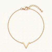 Thumbnail for Little V Bracelet, gold bracelet | SKU: 9443177-gold