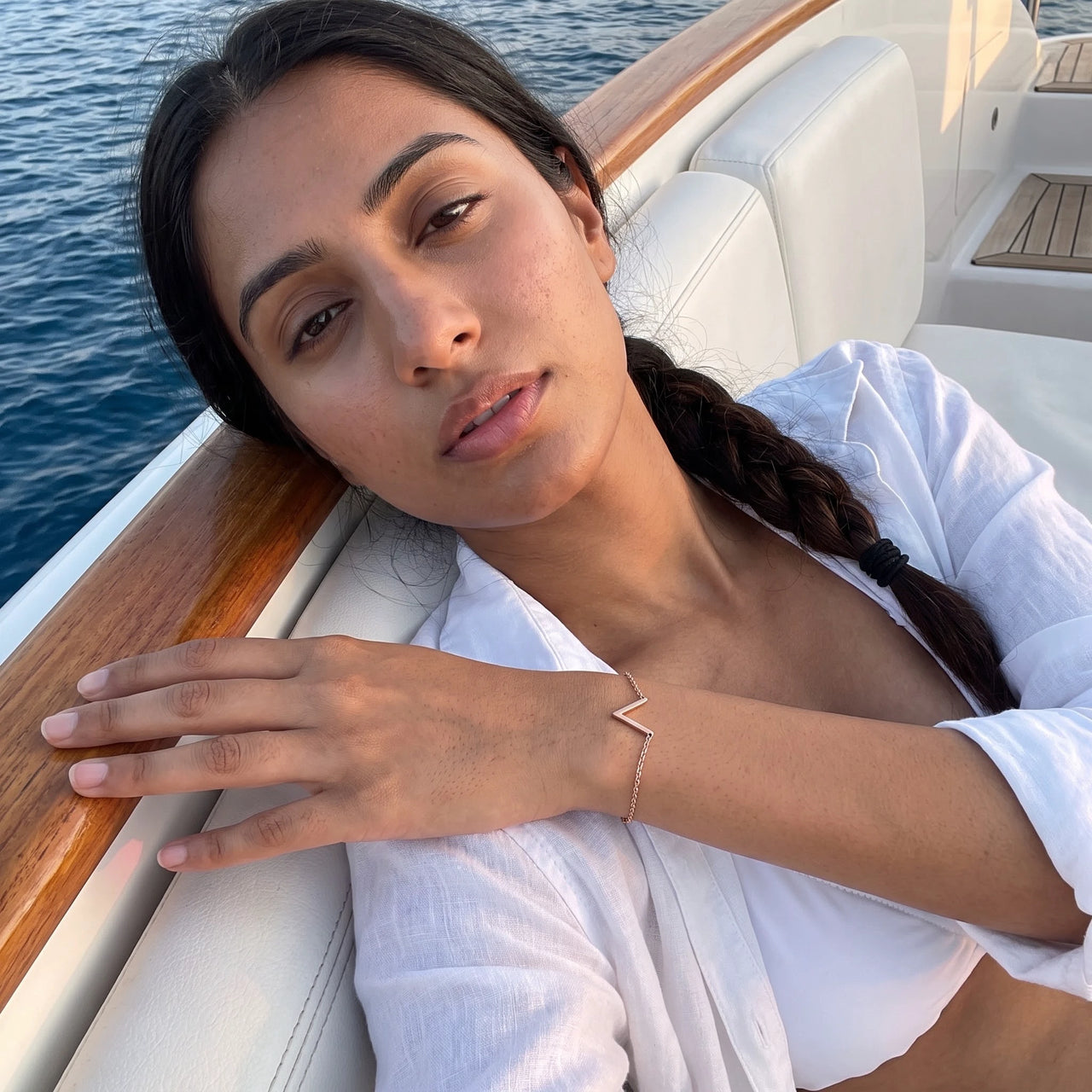 Dainty bracelet — worn, rose gold | SKU: 9443177-rose-gold