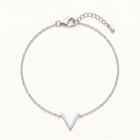 Thumbnail for Little V Bracelet, silver bracelet | SKU: 9443177-white-gold