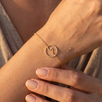 Thumbnail for Close-up of the gold bracelet worn on the skin | SKU: 17429078-gold